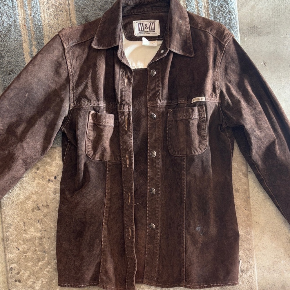 Men’s Brown Suede Lightweight Shirt Jacket